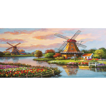 Windmill - Full Round Drill Diamond Painting 80*40CM