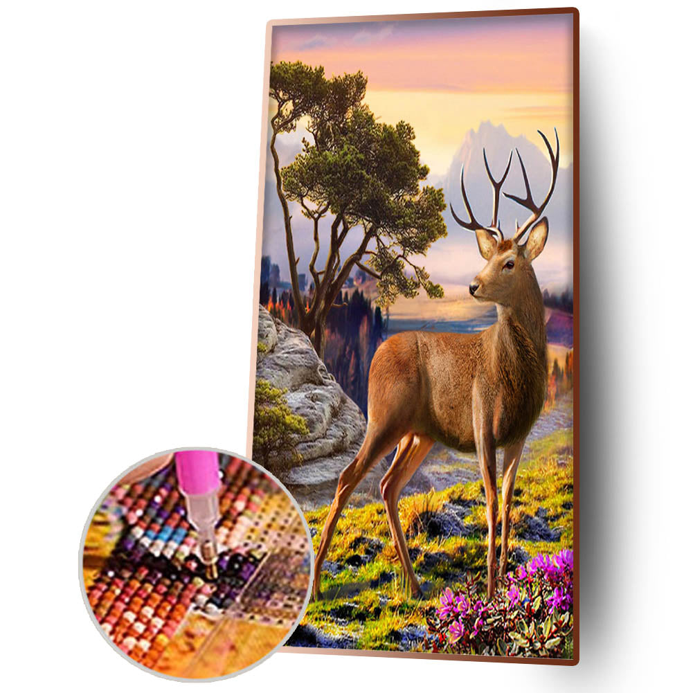 Deer - Full Round Drill Diamond Painting 45*85CM