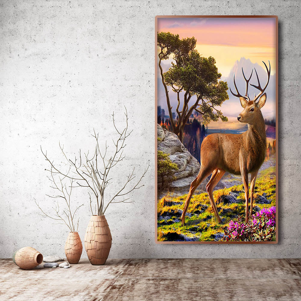 Deer - Full Round Drill Diamond Painting 45*85CM