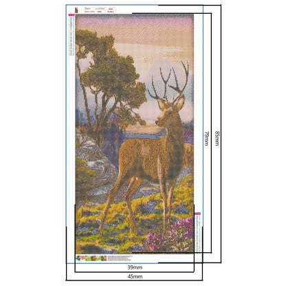 Deer - Full Round Drill Diamond Painting 45*85CM