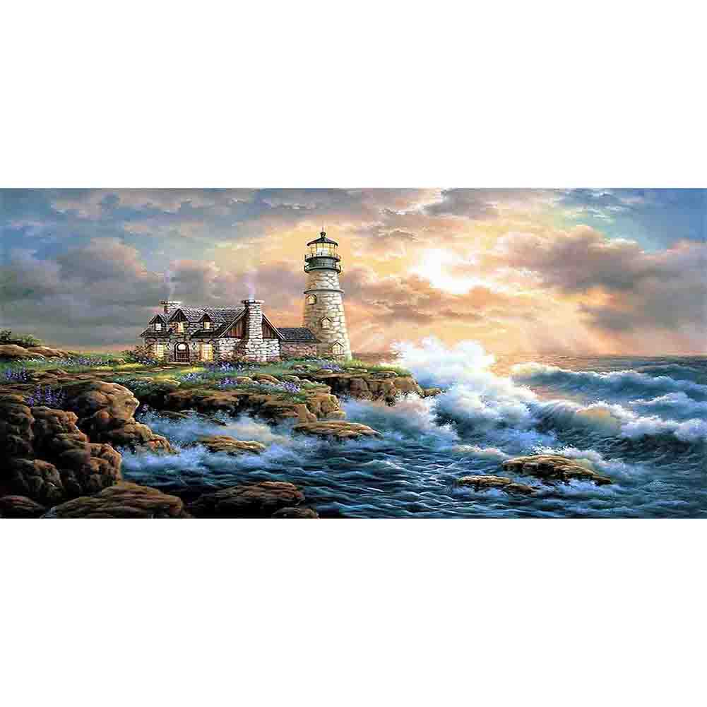 Coast Light - Full Round Drill Diamond Painting 80*40CM