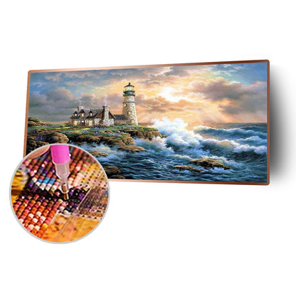 Coast Light - Full Round Drill Diamond Painting 80*40CM