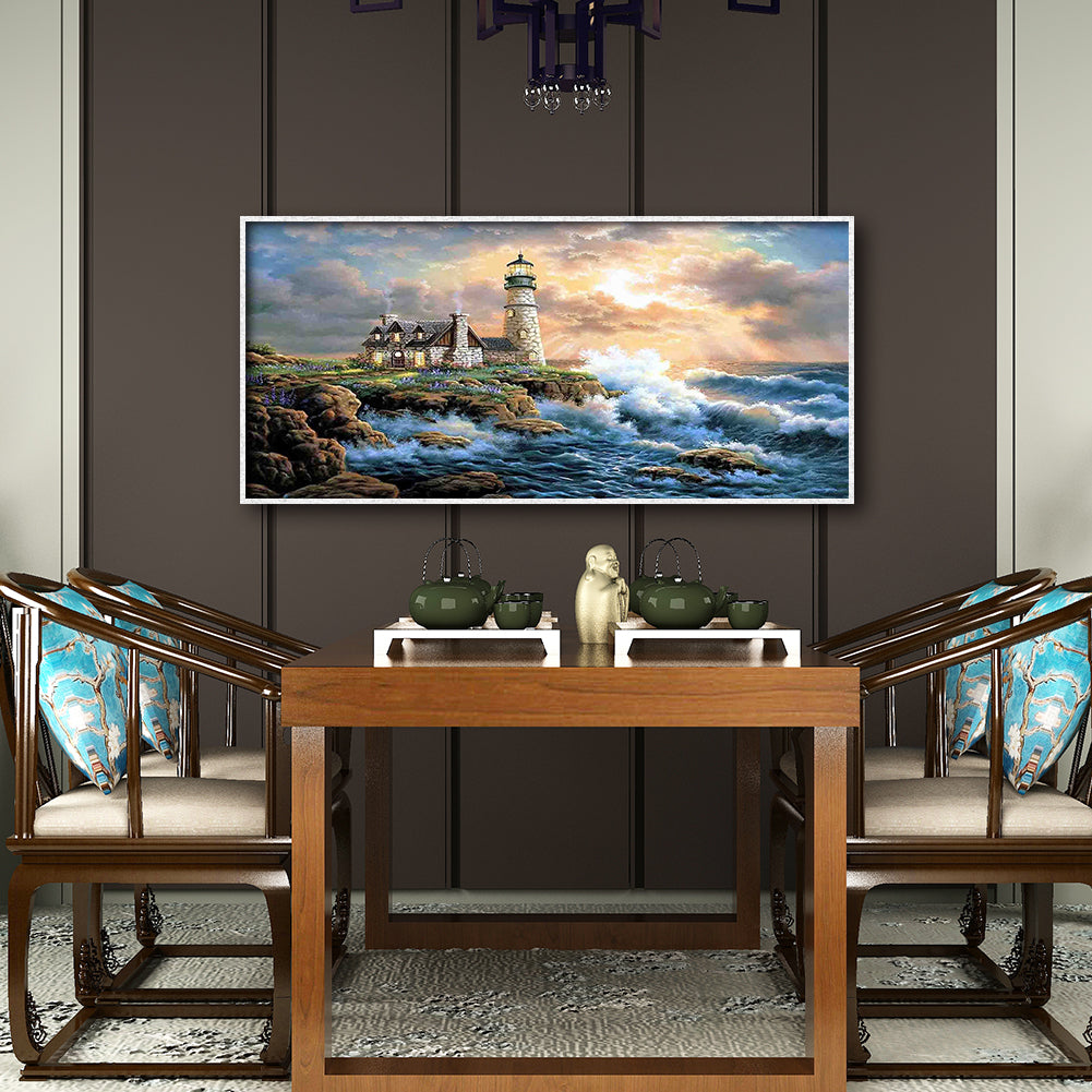 Coast Light - Full Round Drill Diamond Painting 80*40CM