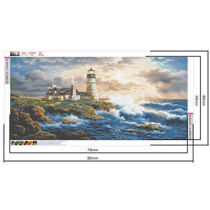 Coast Light - Full Round Drill Diamond Painting 80*40CM