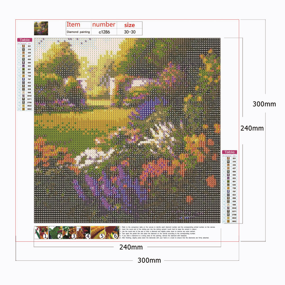 Garden - Full Round Drill Diamond Painting 30*30CM