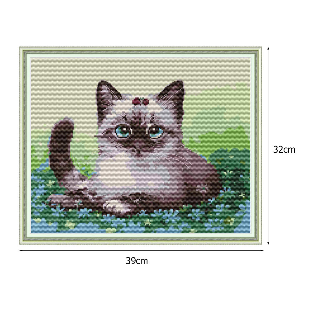 Cats - 14CT Stamped Cross Stitch 39*32CM