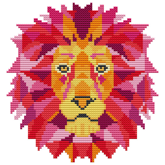 Lion - 14CT Stamped Cross Stitch 19*20CM