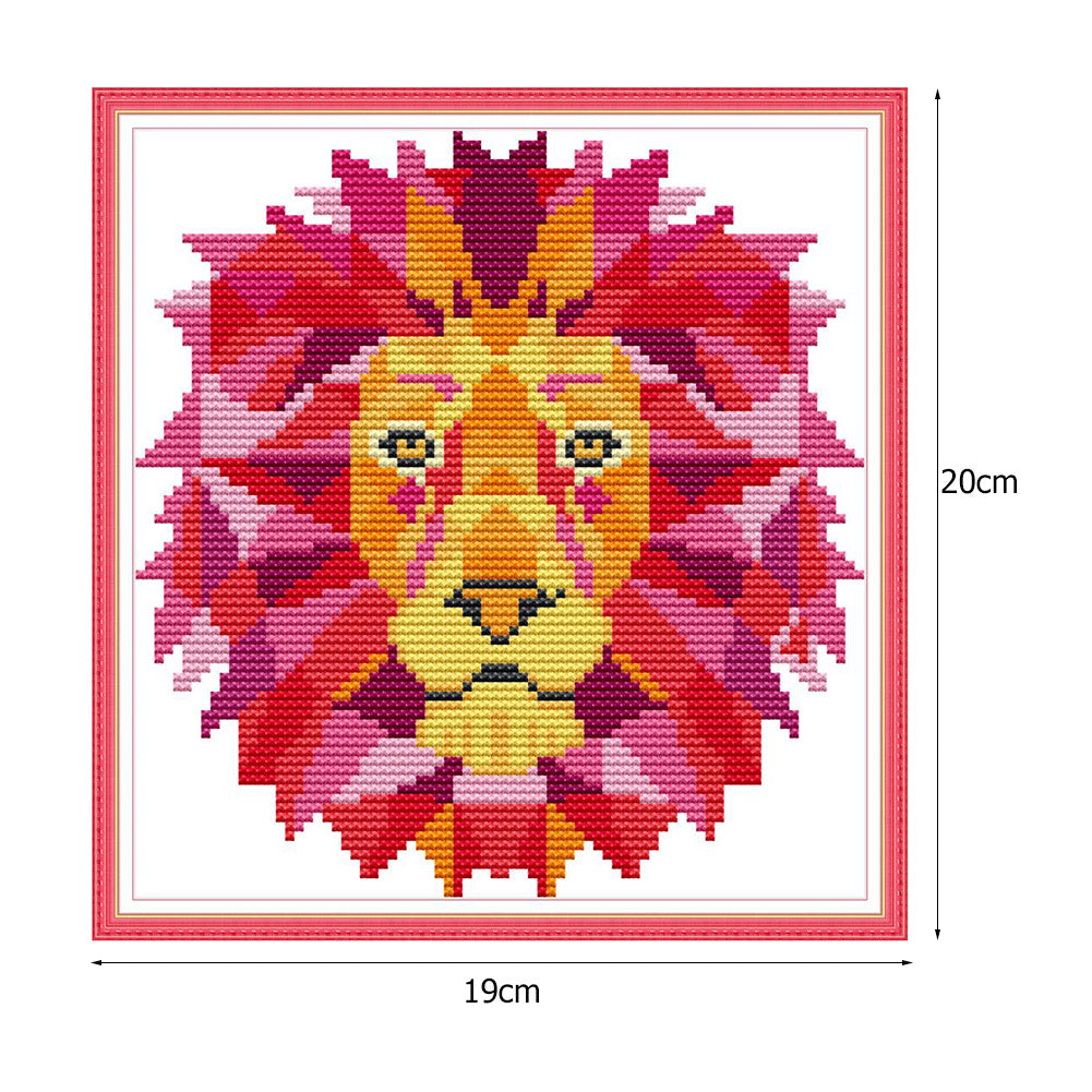 Lion - 14CT Stamped Cross Stitch 19*20CM