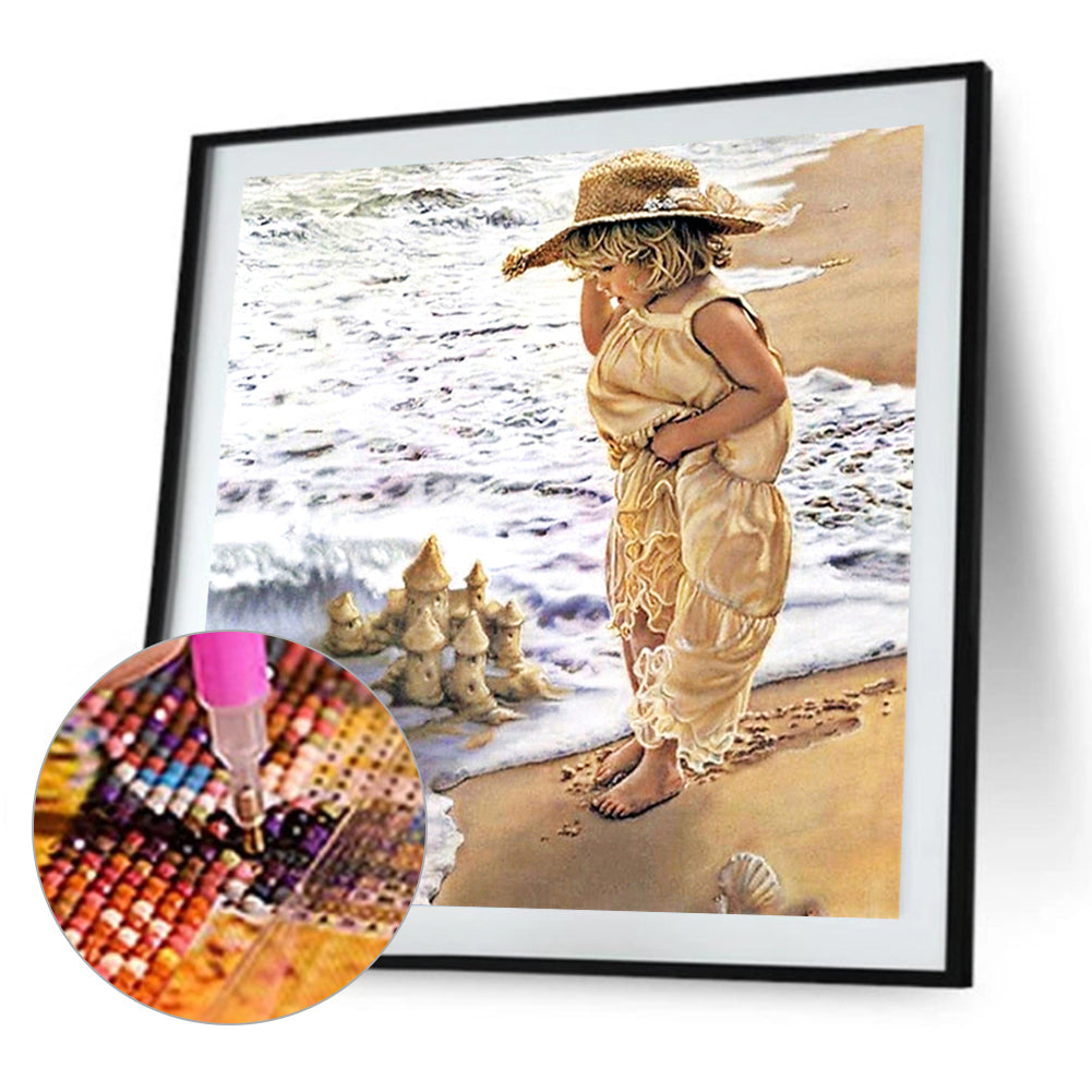 Girl - Full Round Drill Diamond Painting 30*30CM