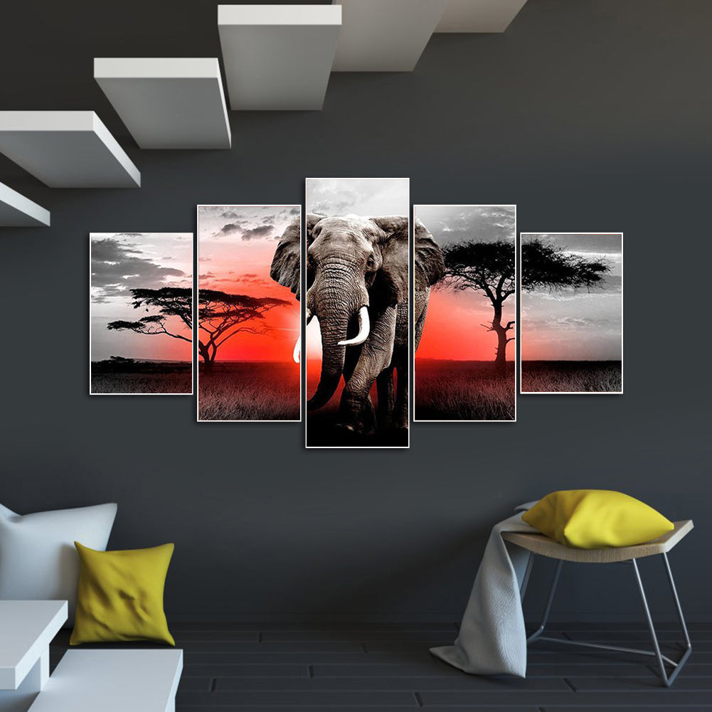 Elephant - Full Round Drill Diamond Painting 103*45CM