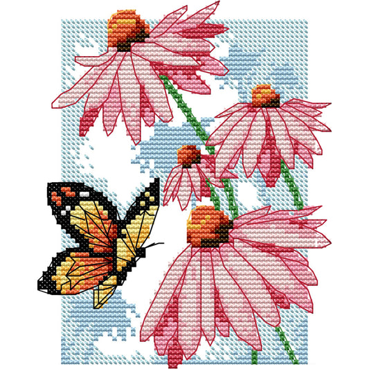 Flowers - 14CT Stamped Cross Stitch 19*17CM