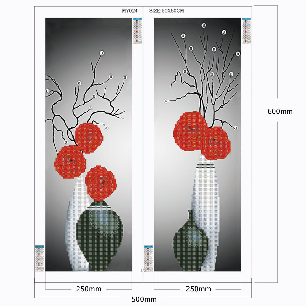 Flower Vase - Special Shaped Drill Diamodn Painting 50*60CM