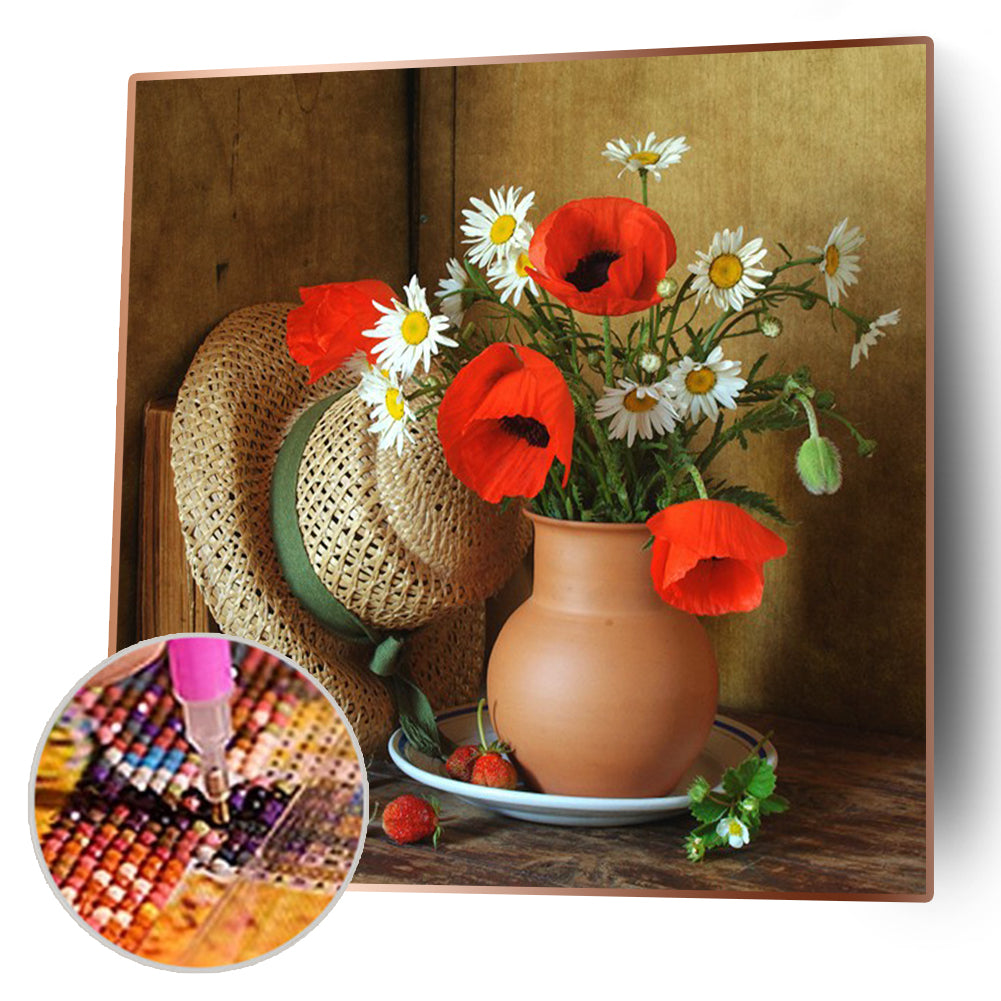 Elegant Flower - Full Round Drill Diamond Painting 30*30CM