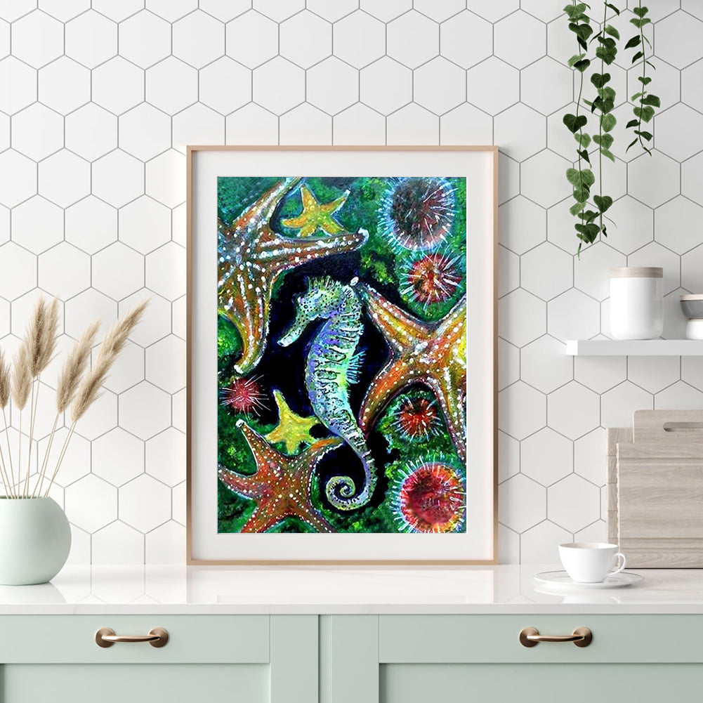 Sea Horse - Full Round Drill Diamond Painting 30*40CM