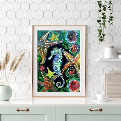 Sea Horse - Full Round Drill Diamond Painting 30*40CM