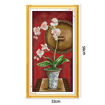 Flowers - 14CT Stamped Cross Stitch 56*32CM