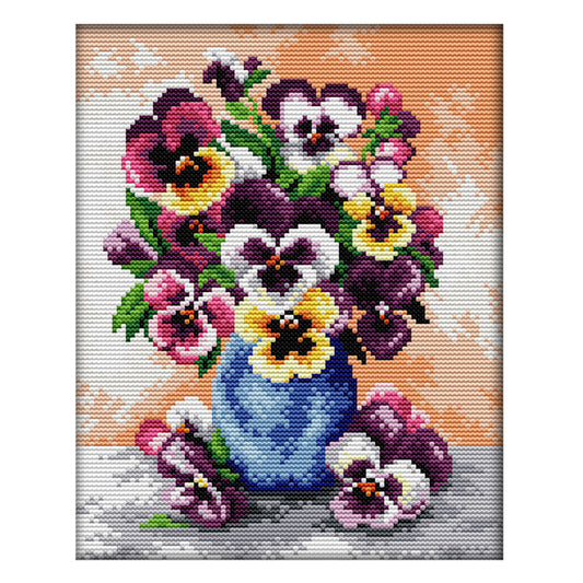 Colorful Flowers - 14CT Stamped Cross Stitch 29*22CM