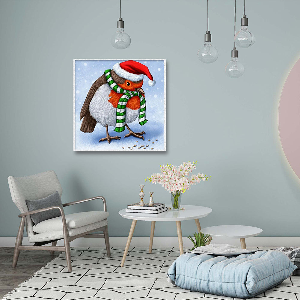 Christmas Bird - Full Round Drill Diamond Painting 30*30CM