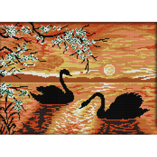 Swan Lake - 14CT Stamped Cross Stitch 36*27CM