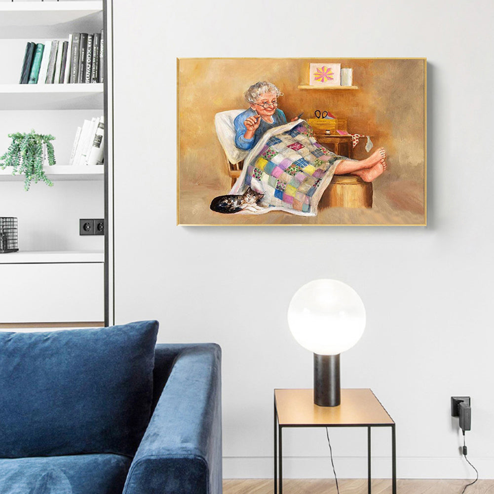 Grandma - Full Round Drill Diamond Painting 40*30CM