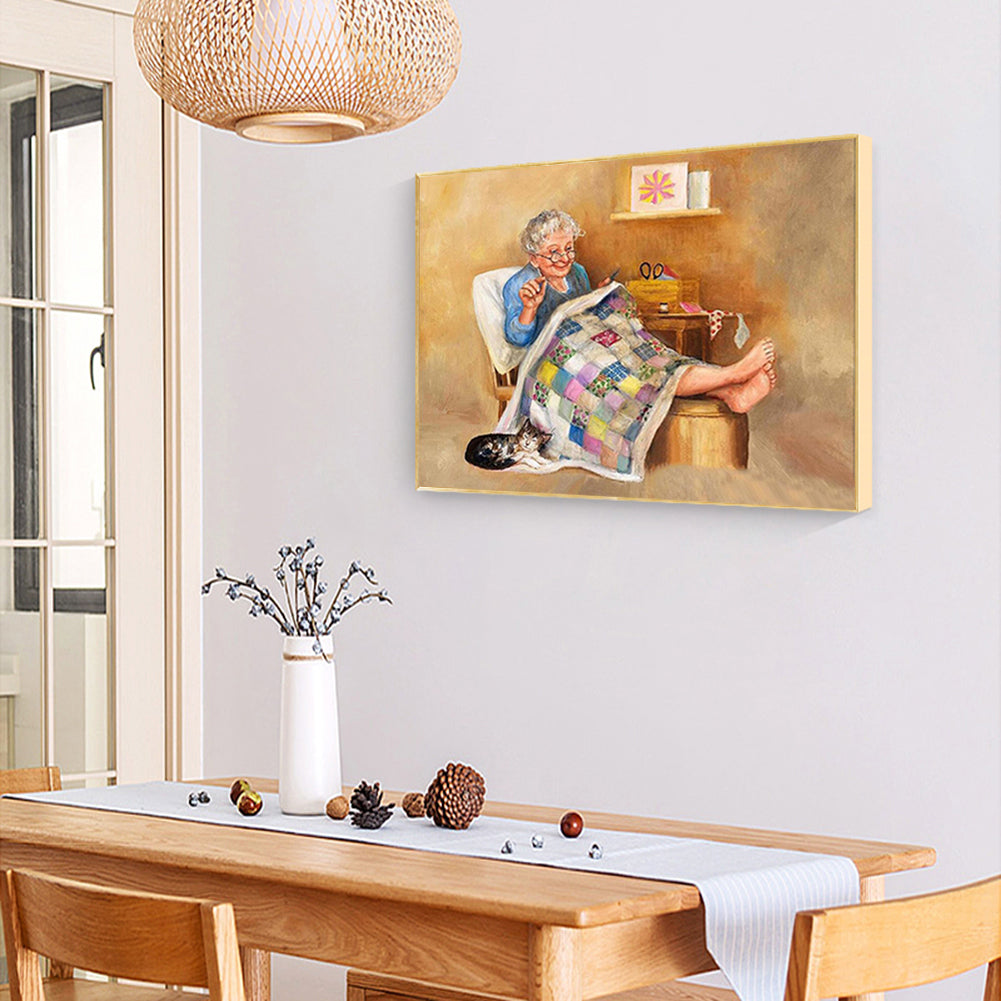 Grandma - Full Round Drill Diamond Painting 40*30CM