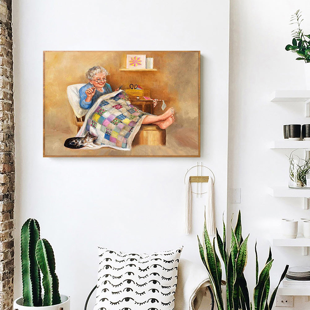 Grandma - Full Round Drill Diamond Painting 40*30CM