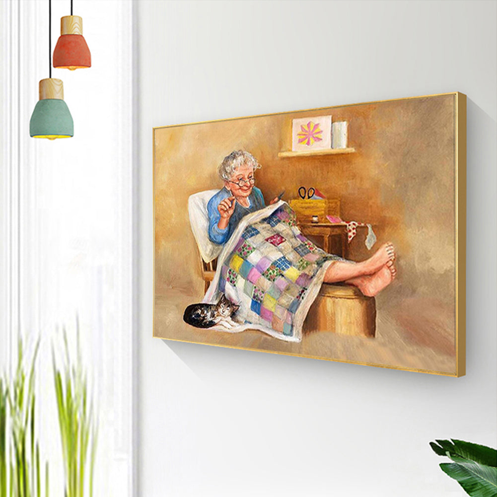Grandma - Full Round Drill Diamond Painting 40*30CM