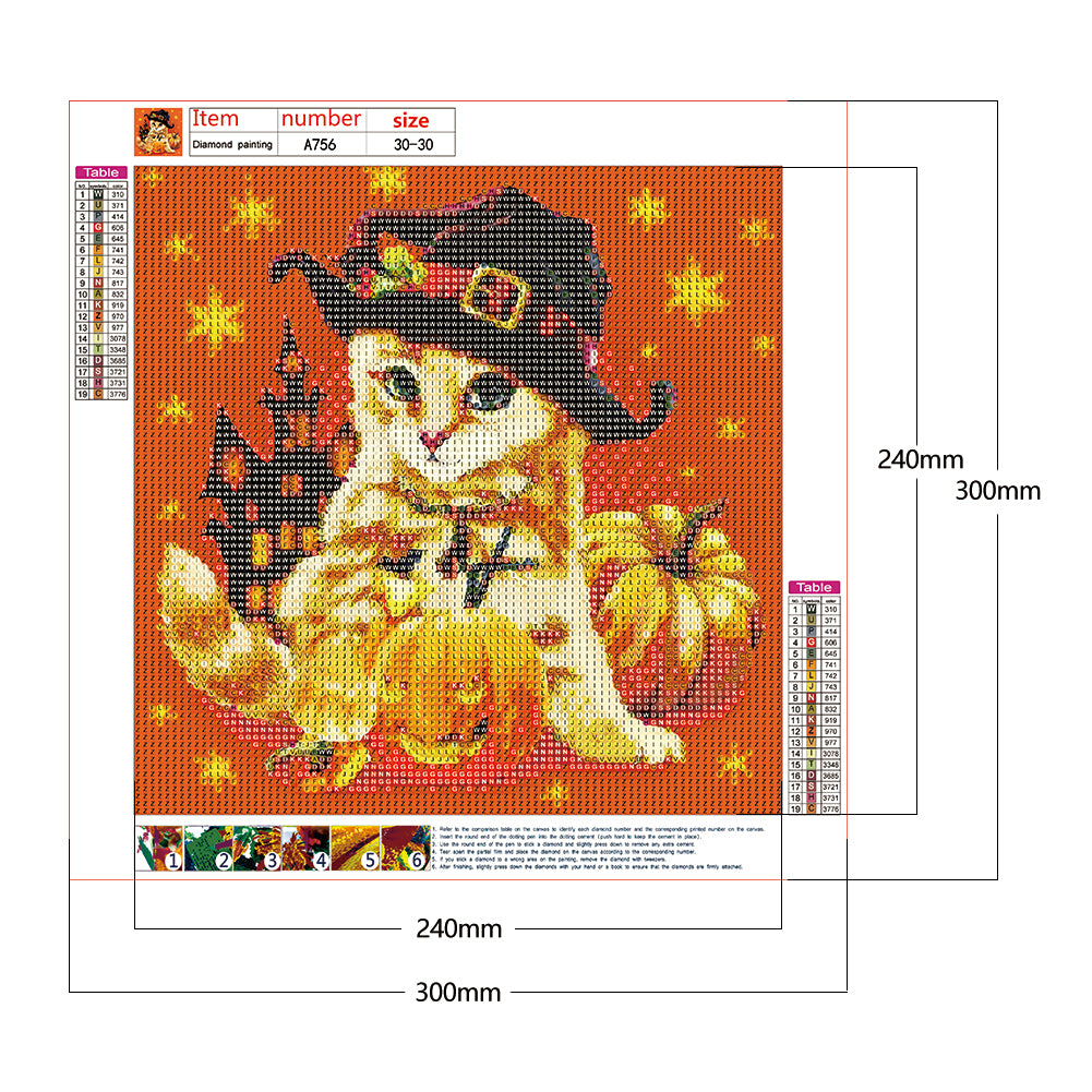 Halloween Cat - Full Round Drill Diamond Painting 30*30CM