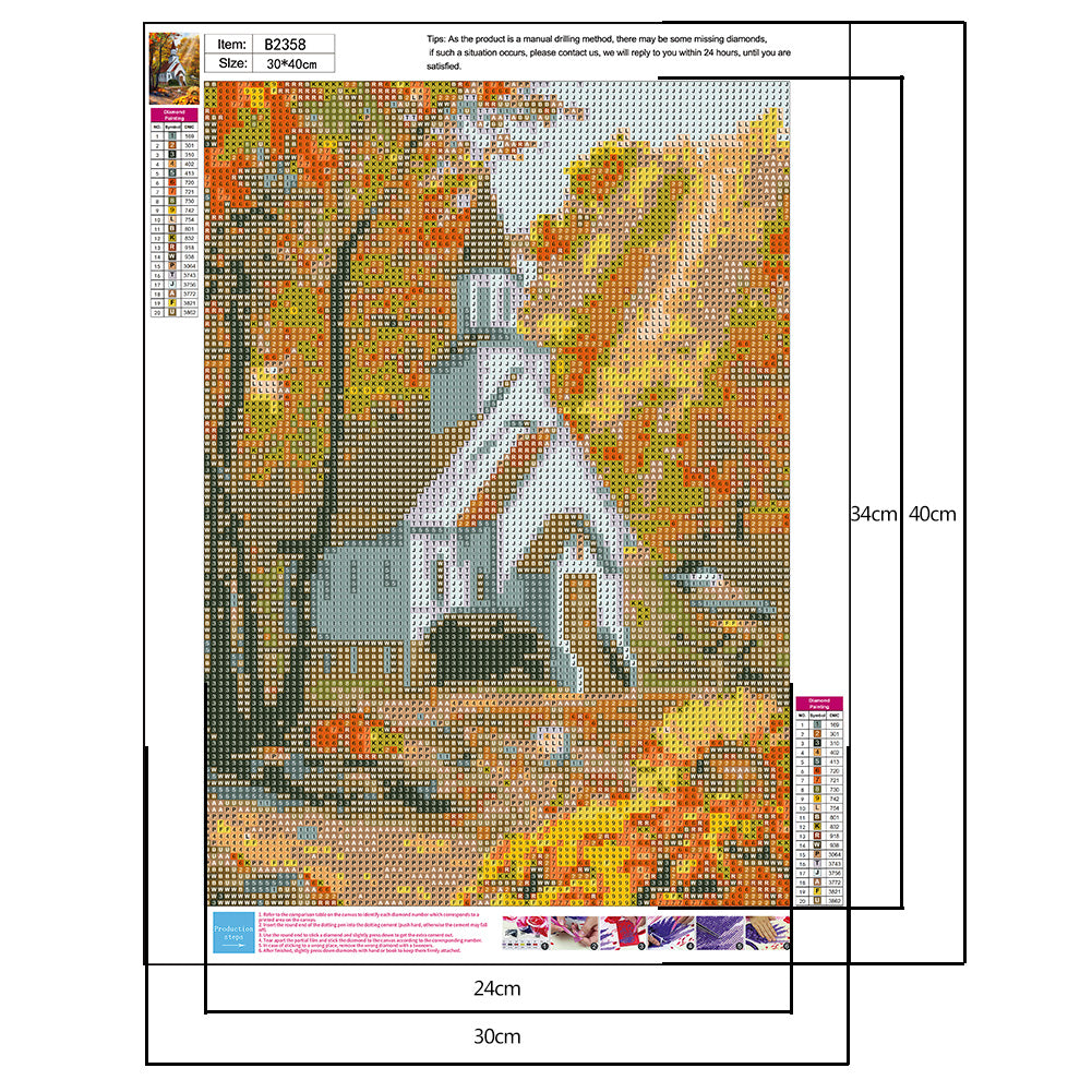 House Forest - Full Round Drill Diamond Painting 30*40CM
