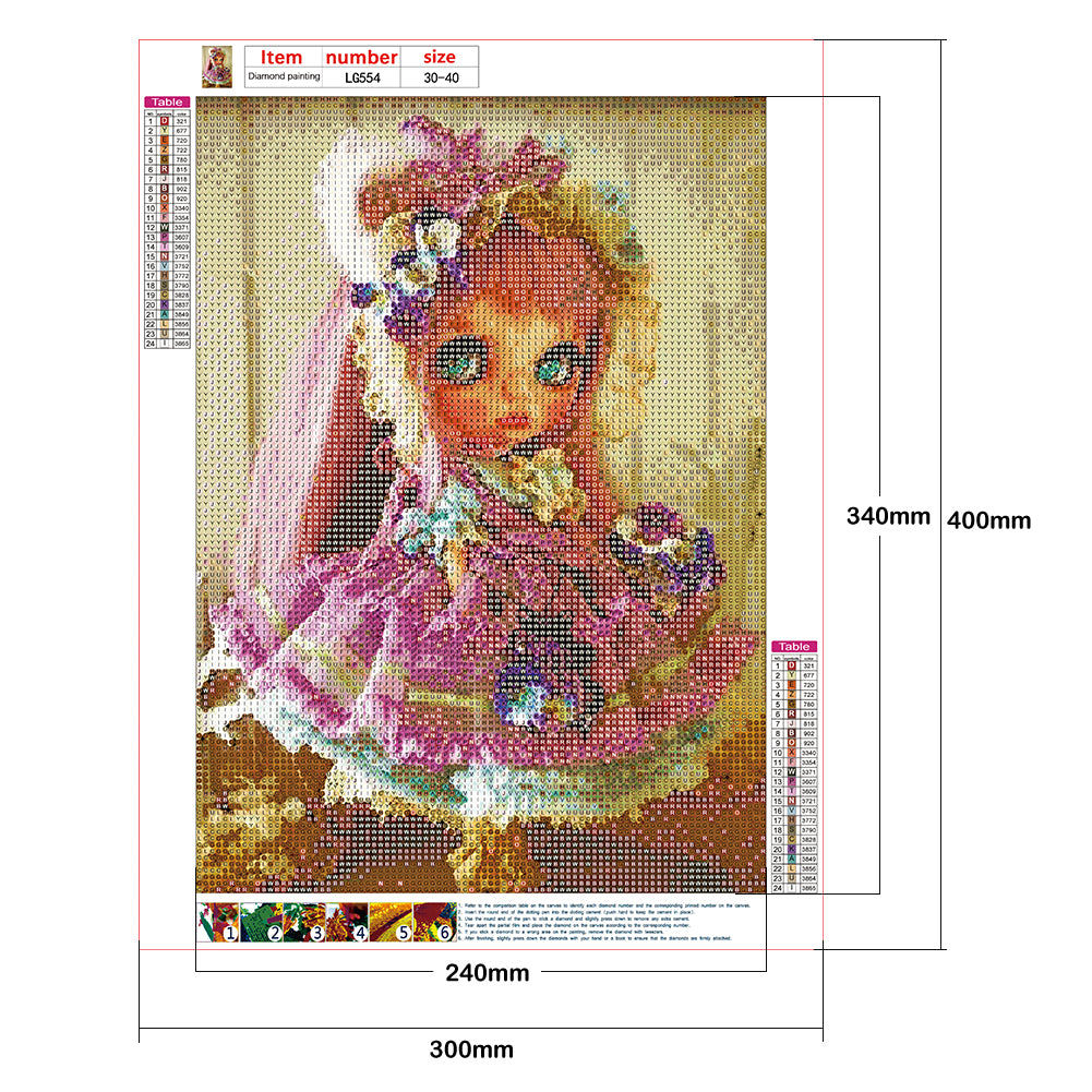 Doll - Full Round Drill Diamond Painting 30*40CM