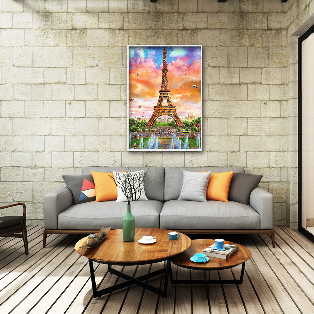 Eiffel Tower - Full Round Drill Diamond Painting 30*40CM