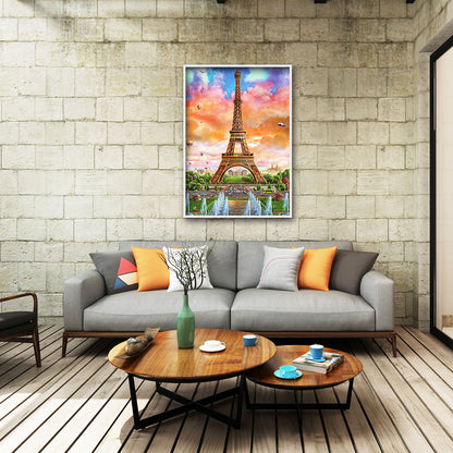 Eiffel Tower - Full Round Drill Diamond Painting 30*40CM