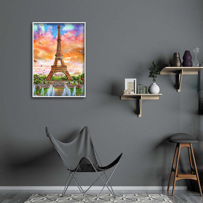 Eiffel Tower - Full Round Drill Diamond Painting 30*40CM