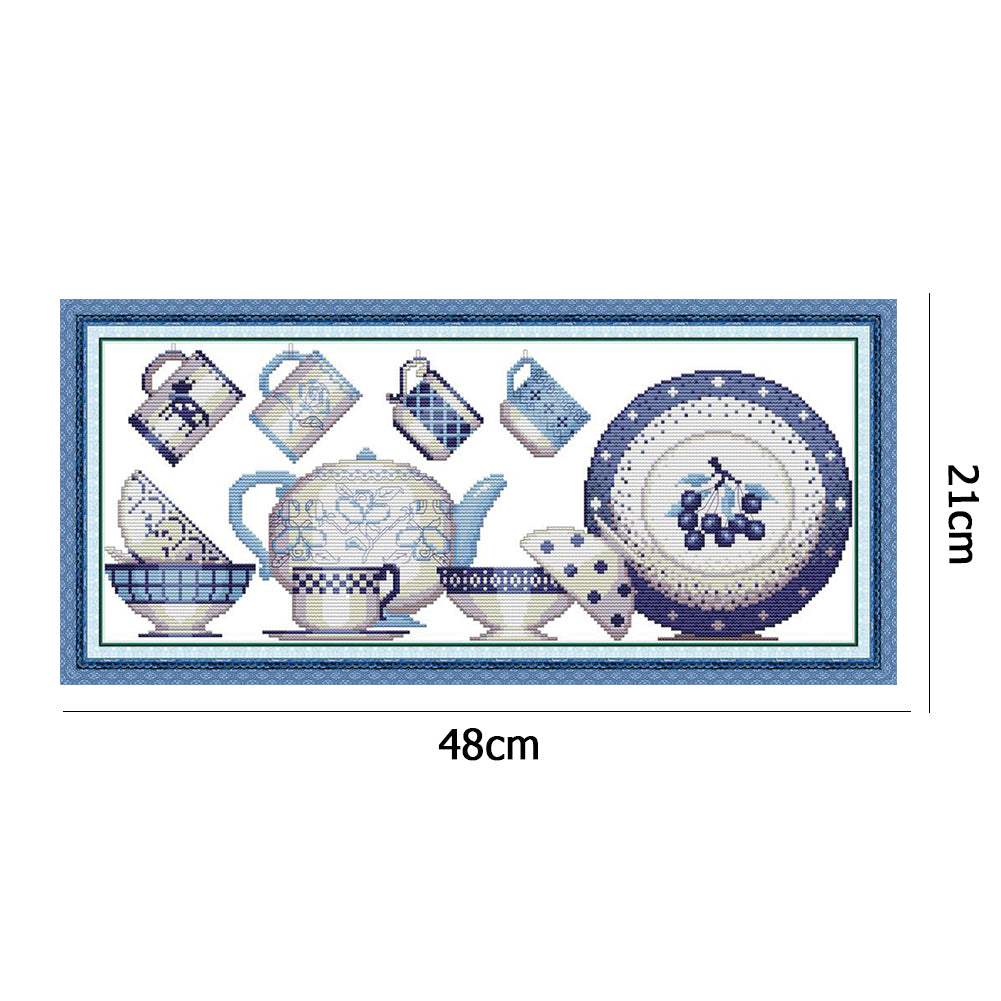 Porcelain - 14CT Stamped Cross Stitch 48*21CM