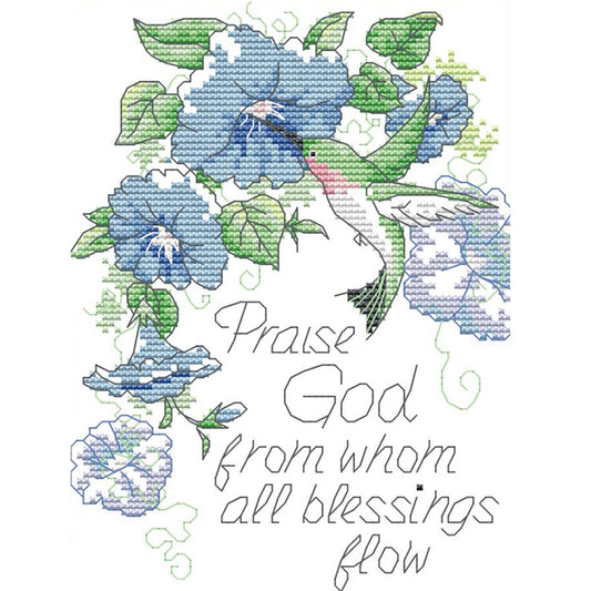 Praise God - 14CT Stamped Cross Stitch 22*17CM