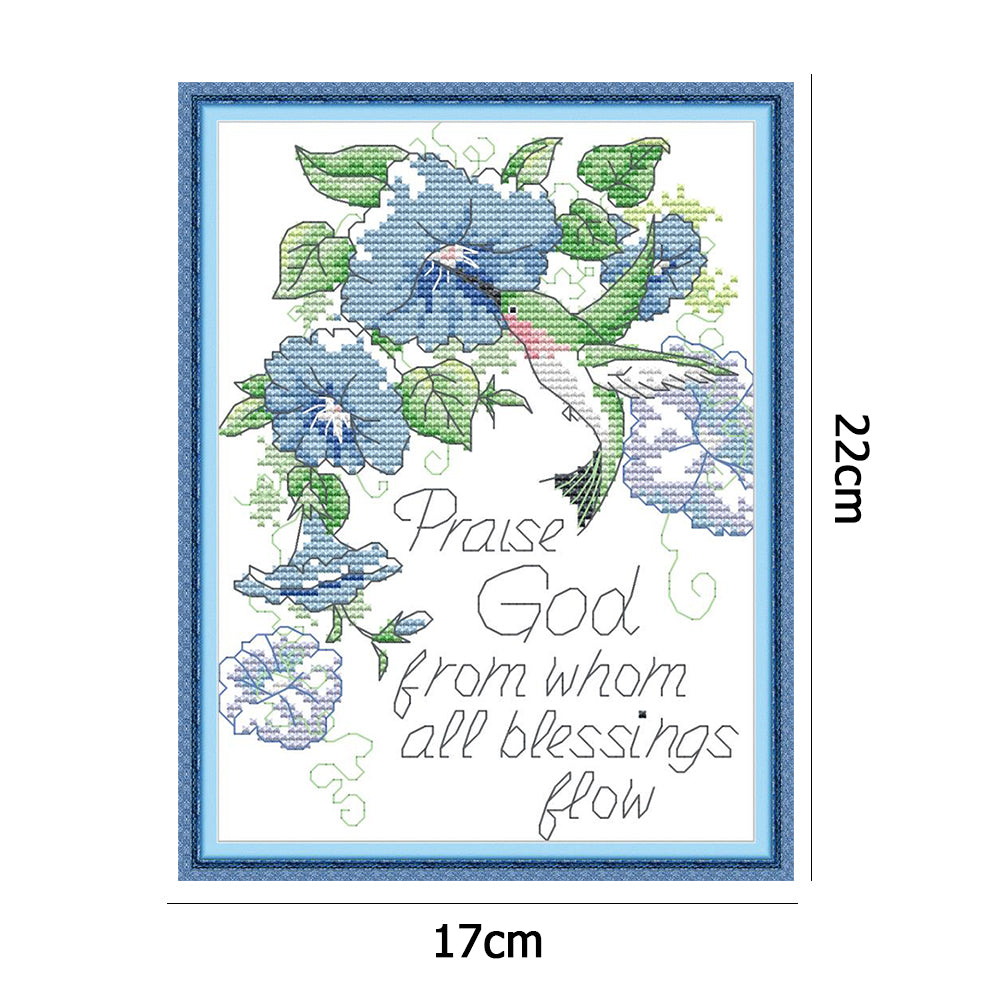 Praise God - 14CT Stamped Cross Stitch 22*17CM