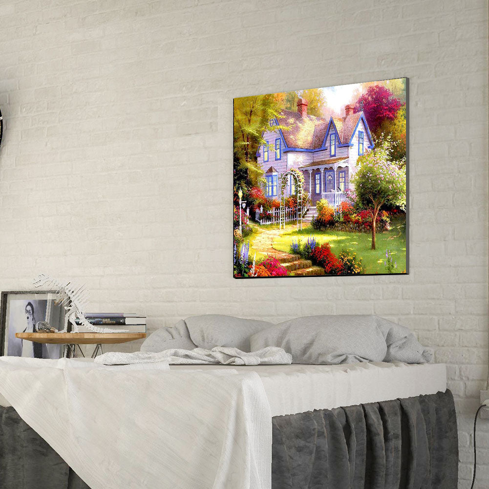 Steps House - Full Round Drill Diamond Painting 30*30CM