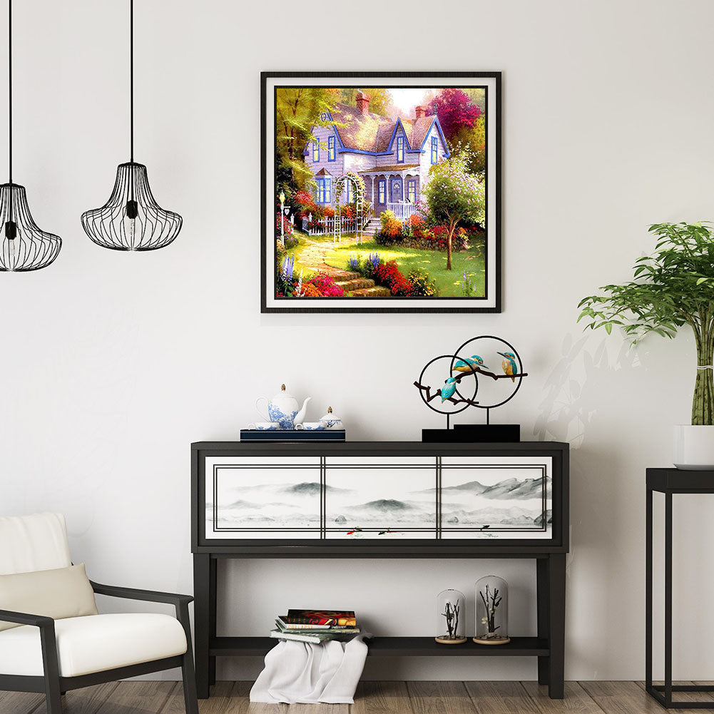 Steps House - Full Round Drill Diamond Painting 30*30CM