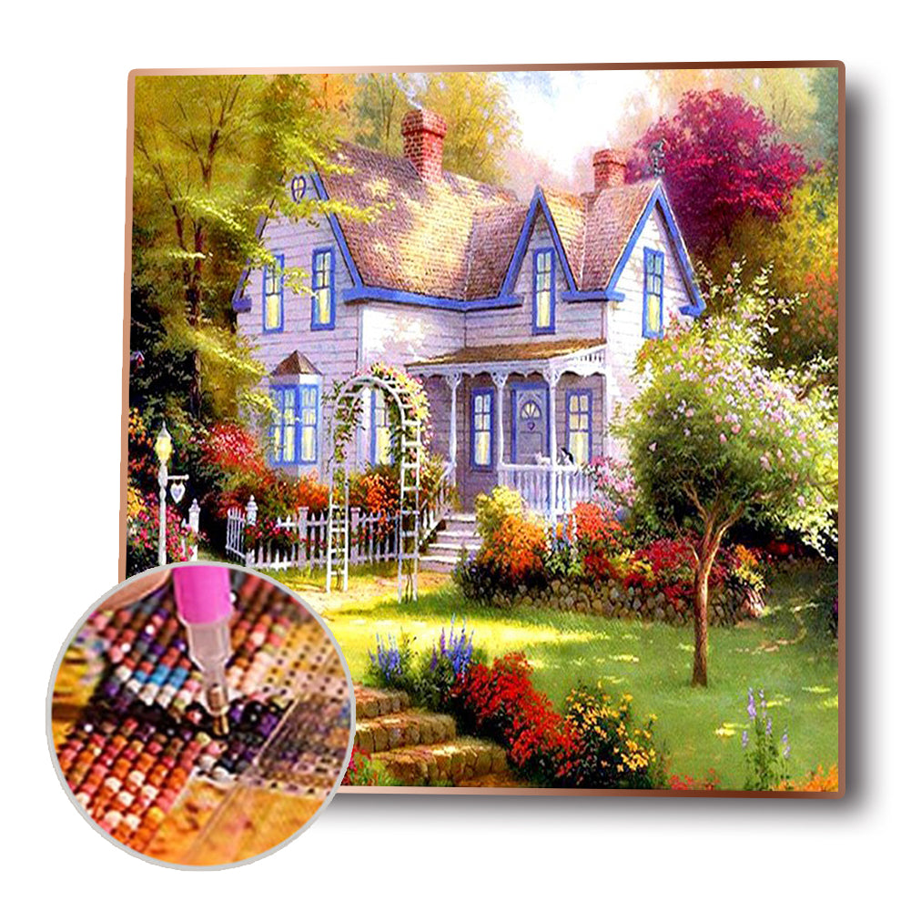 Steps House - Full Round Drill Diamond Painting 30*30CM