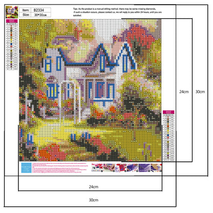 Steps House - Full Round Drill Diamond Painting 30*30CM