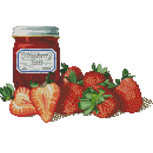 Strawberry Jam - 14CT Stamped Cross Stitch 32*20CM