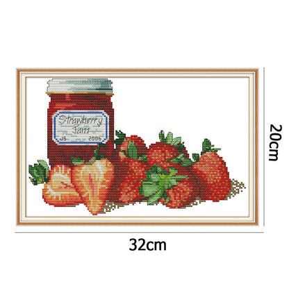 Strawberry Jam - 14CT Stamped Cross Stitch 32*20CM
