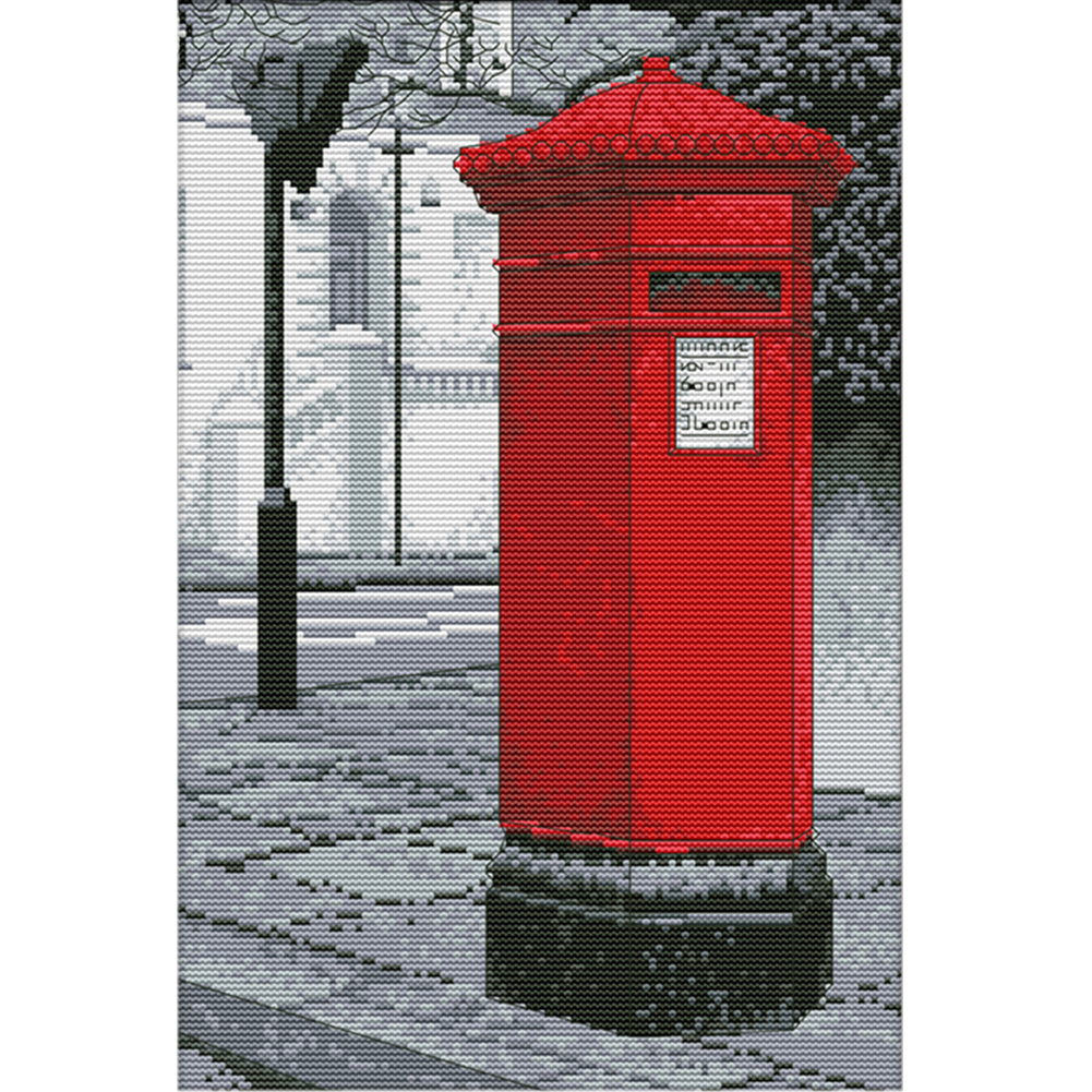 Postbox - 14CT Stamped Cross Stitch 38*28CM