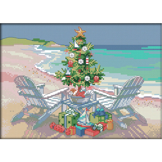 Christmas Tree - 14CT Stamped Cross Stitch 30*21CM