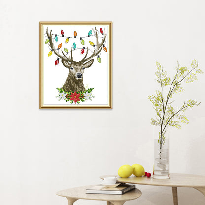 Xmas Antlers - 14CT Stamped Cross Stitch 27*32CM