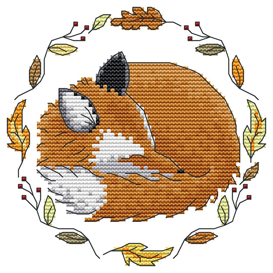 Fox - 14CT Stamped Cross Stitch 18*18CM