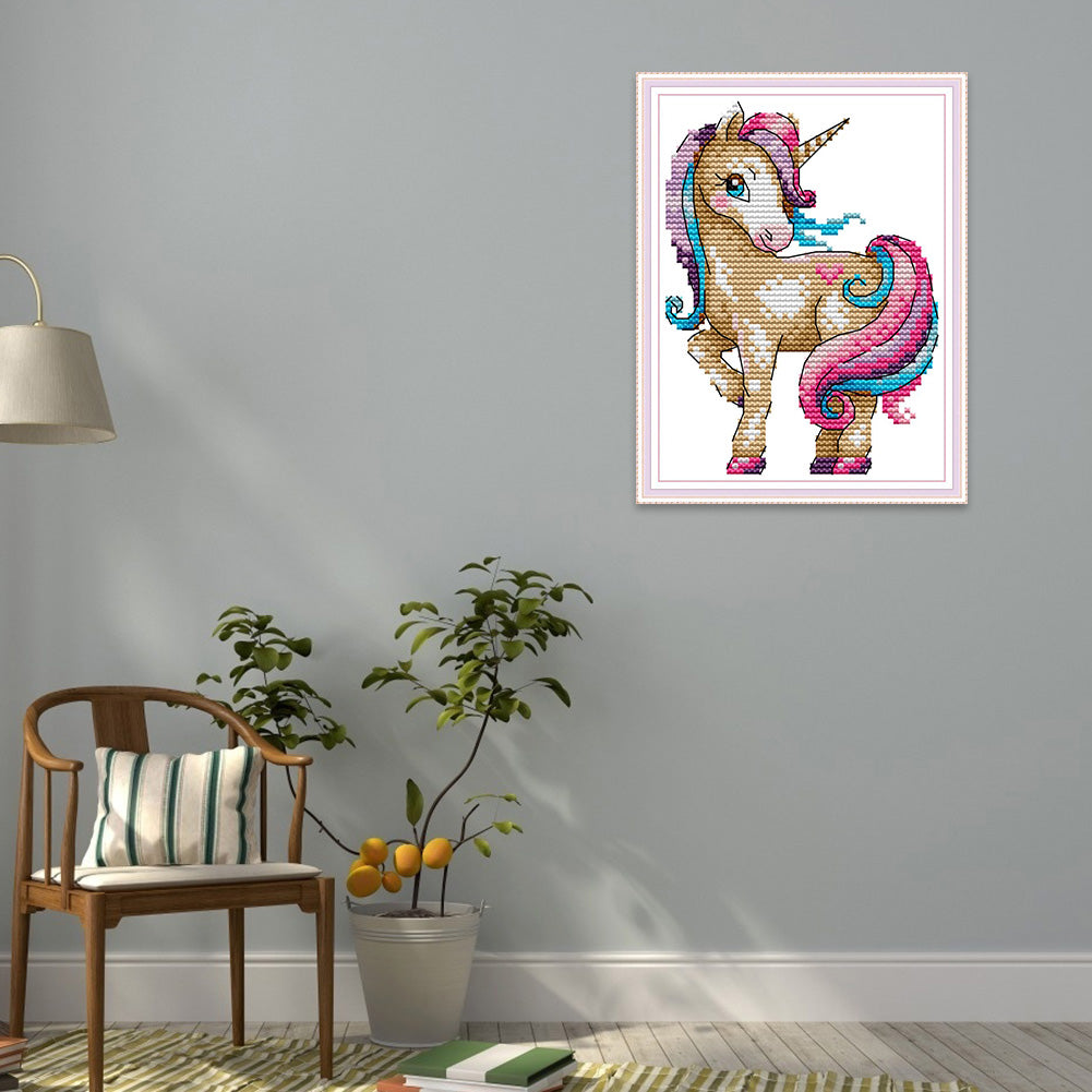 Animal - 14CT Stamped Cross Stitch 14*17CM