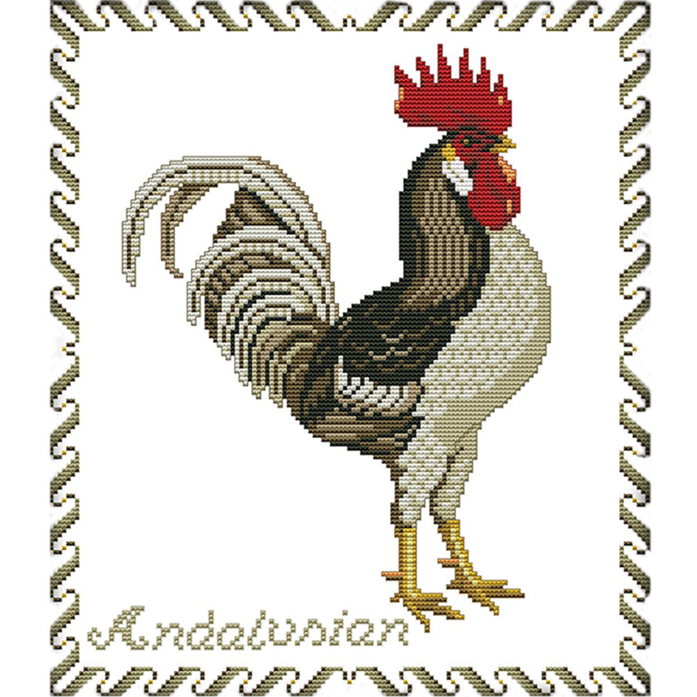 Rooster - 14CT Stamped Cross Stitch 37*33CM