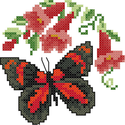 Butterfly - 14CT Stamped Cross Stitch 16*16CM