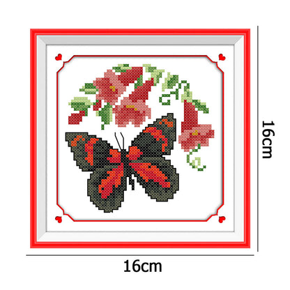 Butterfly - 14CT Stamped Cross Stitch 16*16CM